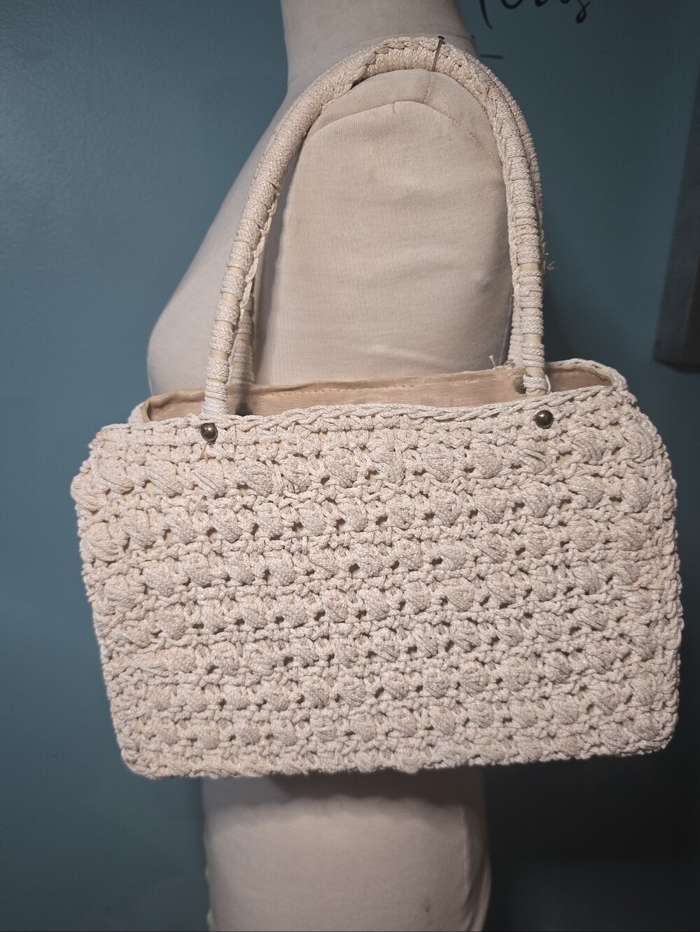 Vintage Made in Italy Expressly for Burlington Woven Bag
